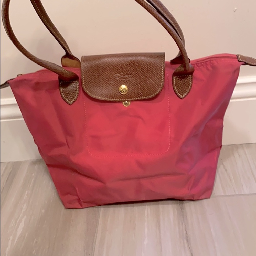 Pink Longchamp Le Pliage Tote